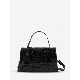 Women's Daily Embossed Textured Top Handle Crossbody Flap Bag