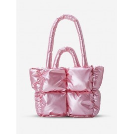 Quilted Design Padded Puffer Tote Bag