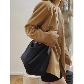 Women's Daily Solid Color Large Capacity Slouchy Shoulder Bag