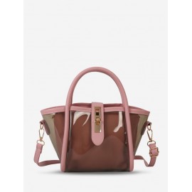 Transparent Jelly Crossbody Bag With Clutch PurseFlamingo Pink